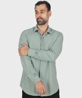 پیراهن سفید مردانه آستین بلند 0900