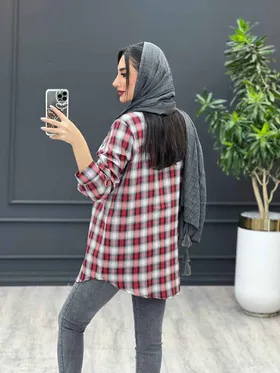 مانتو چهارخونه دو جیب پاکتی