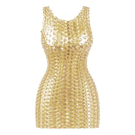 پیراهن دیسکویی فلسی رنگ طلایی برند ویتاریتا کد 882