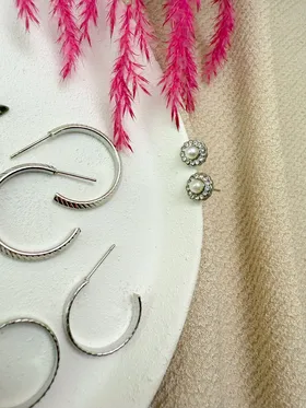 پک گوشواره پروانه نقره ای