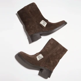 نیم بوت چرم زنانه قهوه ای مدل harriet