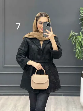 پالتو کمر دار آستین دوبل