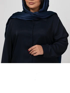 شومیز زنانه سایز بزرگ کرپ یقه مردانه آستین بلند 30106