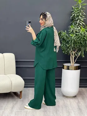 ست مانتو و شلوار تک جیب