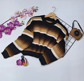 بلوز بافت راه راه درشت 40176