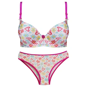 ست پوش آپ فنرداراسفنجی کد 104378-13 سفید قلب و گل