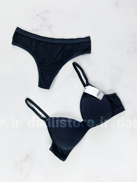 ست شورت بکلس و سوتین کاپ‌دار هارنس دار نخ پنبه