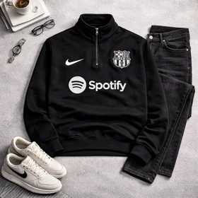 دورس نیم زیپ مدل بارسلونا-مشکی