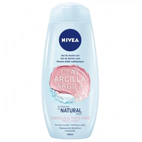 شامپو بدن کرمی لایه‌بردار نیوآ مدل Natural Clay Hibiscus مناسب انواع پوست حجم 500 میلی‌لیتر