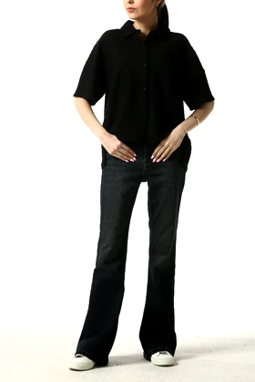 شومیز آستین کوتاه پشت بلند زنانه