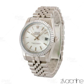 ساعت رولکس دیت جاست مردانه تمام سیلور ایندکس خطی 105239