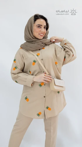 مانتو آناناسی دکمه دار قد 80