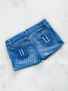 شورتک کوتاه جین طرح دامن