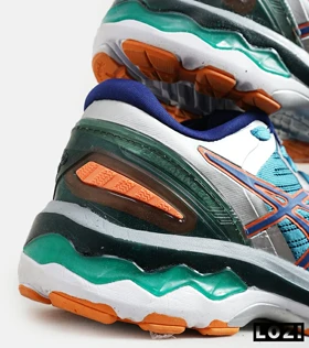 کتانی مردانه و زنانه سرمه ای نارنجی ASICS GEL-KAYANO 27 مدل 6179
