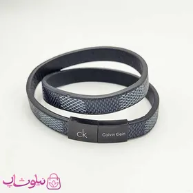 دستبند مردانه چرم و استیل مدل کلوین کلین CK