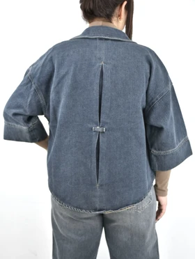 شومیز وستا آبی تیره کثیف شور