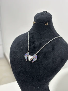 گردنبند نقره زنانه قلب بالدار 994