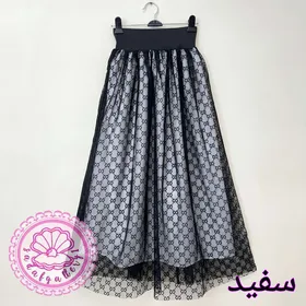 دامن زنانه گیپور گوچی بلند در رنگبندی متنوع