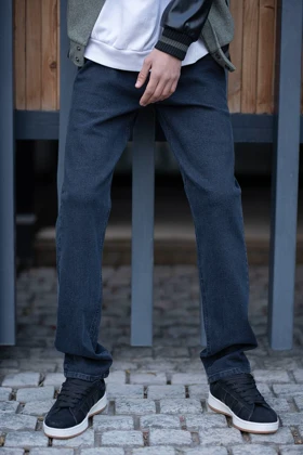 00210 - شلوار جین راسته ذغالی تیره کد112