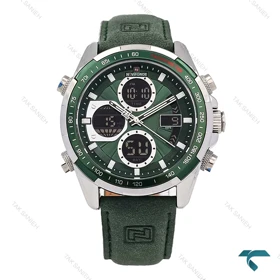 ساعت نیوی فورس NF9197 مردانه نقره ای بند جیر سبز NaviForce-6962-G
