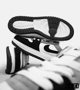 کفش کتانی مردانه طوسی مشکی سفید نایک NIKE SB