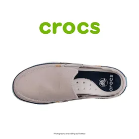 لوفر مردانه کراکس - Crocs Walu Accent Men Light Grey/Navy
