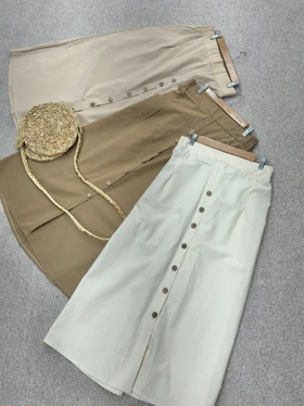 دامن لینن کمربنددار