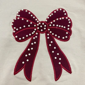 بلوز شلوار دخترانه مدل پاپیون مرواریدی