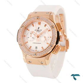 ساعت هابلوت زنانه سه موتوره رزگلد سفید دورنگین Hublot-6838-L