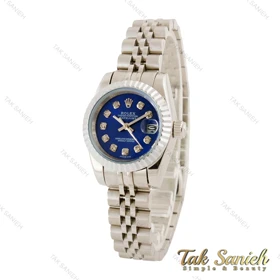 ساعت رولکس زنانه نقره ای صفحه سرمه ای Rolex-4527-S-L