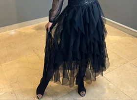 دامن توری زنانه مشکی