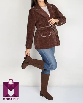 کت بیسکوییتی آستین سه دکمه MODAZ clothes (قهوه ای)