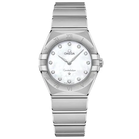 ساعت امگا کانسلیشن زنانه نقره ای ایندکس نگین Omega Constellation silver Silver