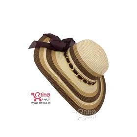 کلاه زنانه حصیری آفتابی شیک لبه 12cm | قابل خم شدن و شستشو