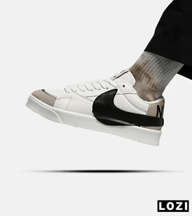 کفش نایک مردانه و زنانه سفید مشکی Nike Blazer Low 77 Jumbo