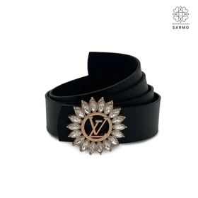 کمربند LV خورشیدی 3/5cm طلایی