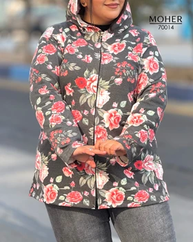 هودی زنانه سایز بزرگ طرح گلدار