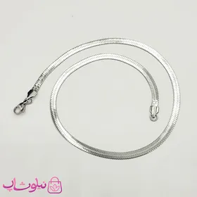 گردنبند هرینگبون ژوپینگ مدل تخت نقره ای 5 میل کد 749