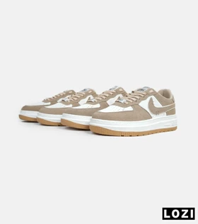 کفش مردانه و زنانه قهوه ای سفید NIKE AIR FORCE