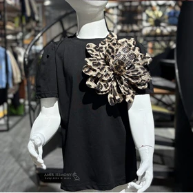 تیشرت دخترانه گل پلنگی