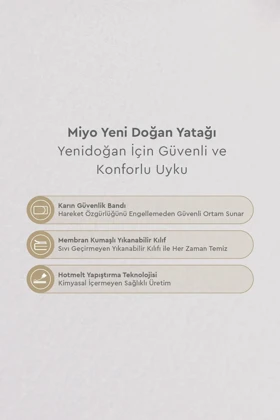 تخت نوزاد Yataş Mini مدل Miyo اسفنجی