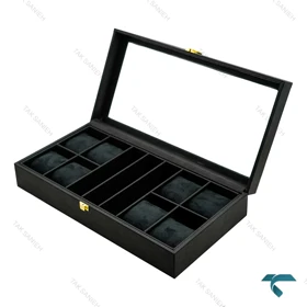جعبه چرمی چندتایی ساعت مچی و عینک مشکی Watches-Box-8-7815-U