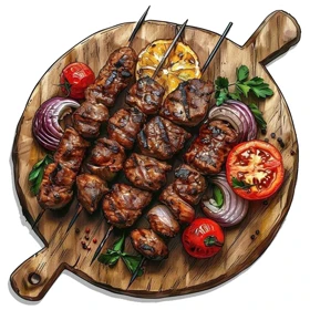 استیکر پارچه و لباس پاد آفرین مدل کباب کد 3494
