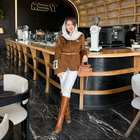 کت آستردار گلدوزی مخمل