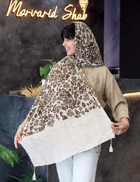شال پلیسه گل‌دار کد : L136
