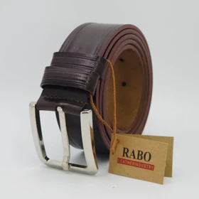 کمربند مردانه چرم مصنوعی (فوم درجه یک) (قهوه ای تیره)