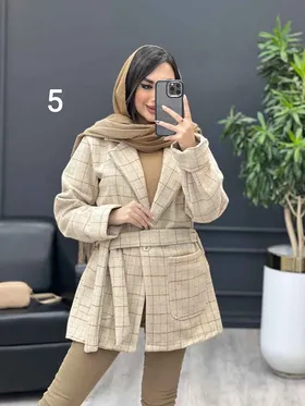 پالتو طرح دار دو جیب