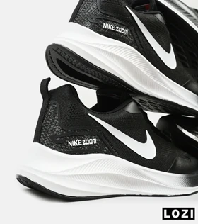کفش کتانی مردانه و زنانه مشکی سفید Nike air zoom