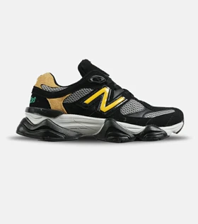 کفش کتانی مردانه مشکی طوسی زرد NEW BALANCE 9060