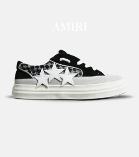 کفش اسنیکرزمشکی طوسی سفید Amiri Stars v2 مدل 7073